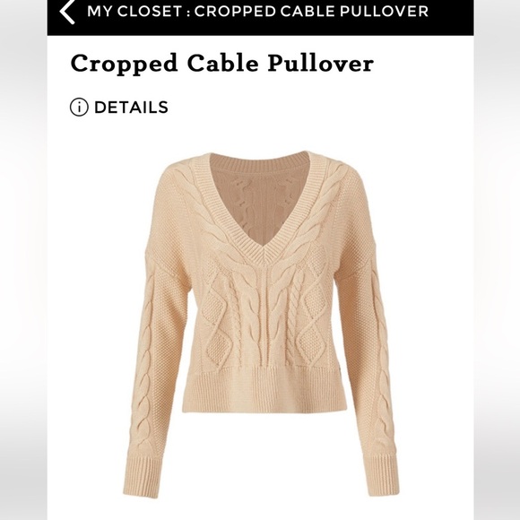 EUC Cabi Cropped Cable Pullover, M, $40 - Picture 2 of 4